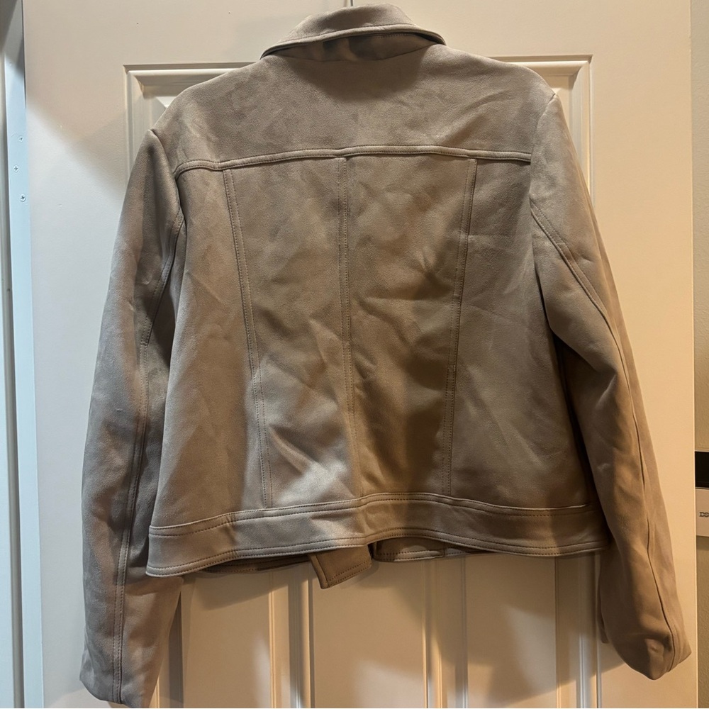 NWOT Faux Suede Motorcycle Jacket - Picture 6 of 6